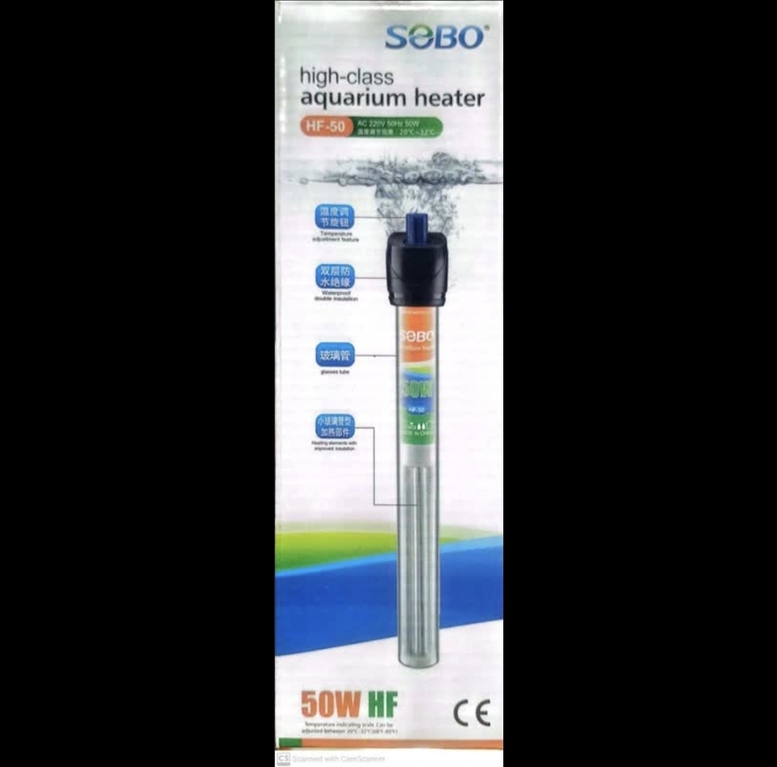 بخاری آکواریوم 50 وات سوبو HF-50 به همراه شیشه یدک