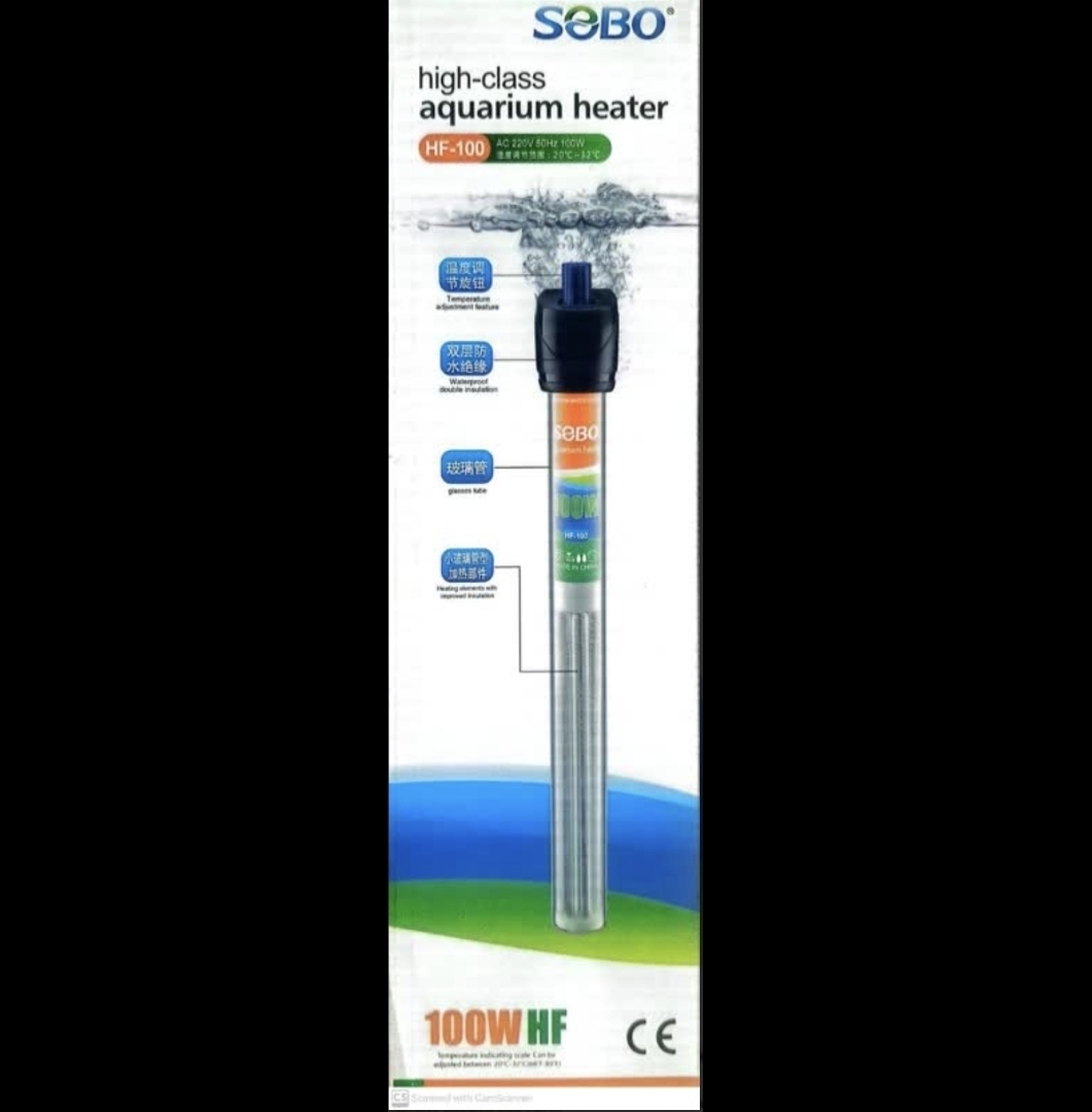 بخاری آکواریوم 100 وات سوبو HF-100 به همراه شیشه یدک