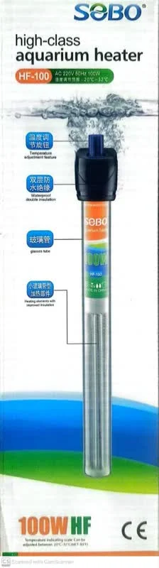بخاری آکواریوم 100 وات سوبو HF-100 به همراه شیشه یدک